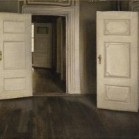 《室内──開いた扉、ストランゲーゼ30番地》ヴィルヘルム・ハマスホイ